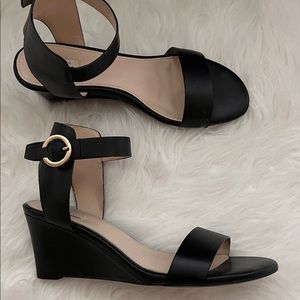 Cole Haan Black Wedge Sandals